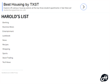 Tablet Screenshot of haroldslist.com